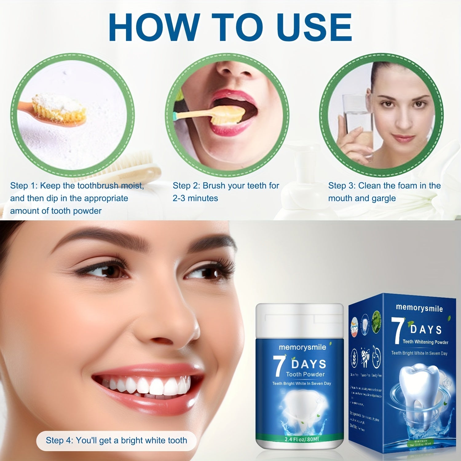 Teeth Whitening Powder Tea Coffee Stain Remover