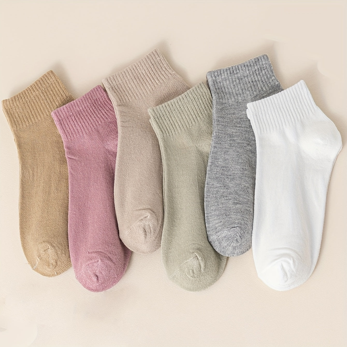 6 Pairs Solid Socks Comfy & Breathable Women's Stockings
