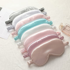 Silk Eye Mask Light Blocking Elastic Band Travel Sleep Lunch Break Shield