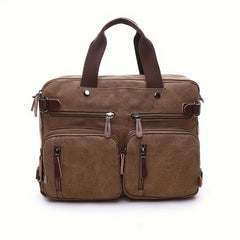 Canvas Laptop Bag With Laptop Compartment & Adjustable Strap