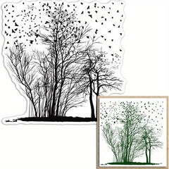 Trees and Birds Clear Stamps for Crafting