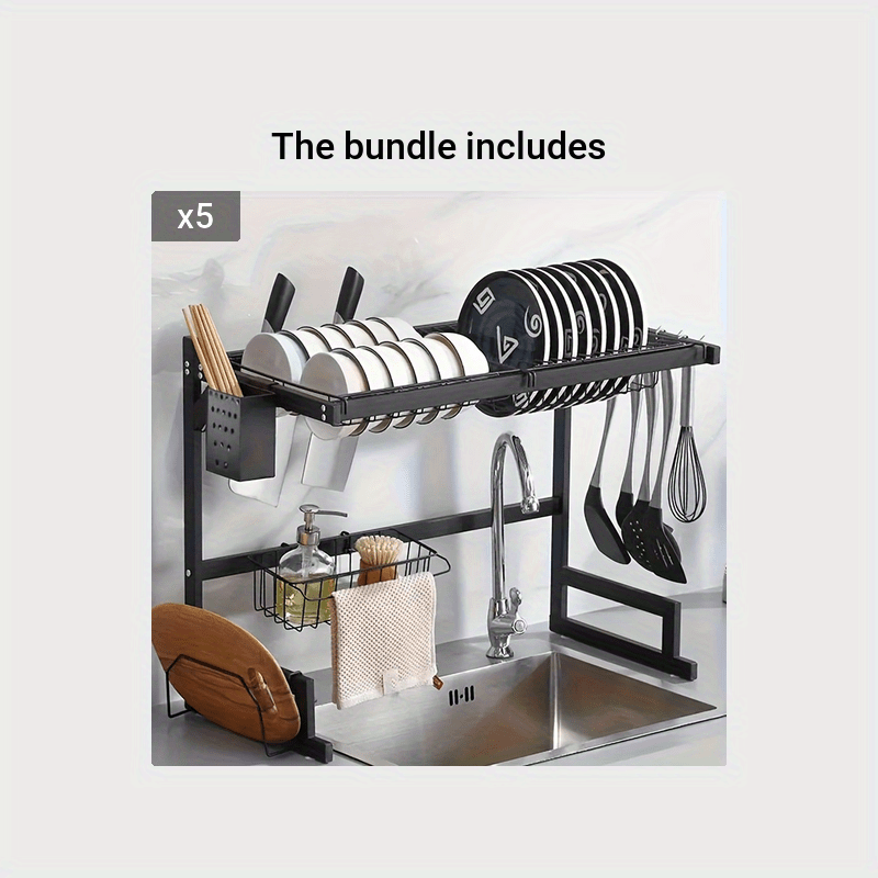 Metal Dish Rack Kitchen Organizer For Tableware Storage
