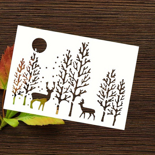 1pc Christmas Deer Stencil for DIY Painting on Fabric Board Glass