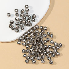 100pcs Retro Heart Beads DIY Jewelry Making Accessories
