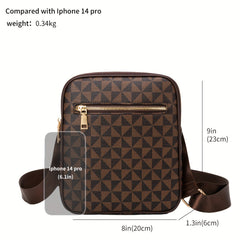 Men's Leather Crossbody Bag Vertical Shoulder Bag Casual Travel Messenger
