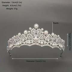 Bridal Tiara Headband Faux Pearl Rhinestone Crown