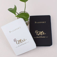 2pcs Mr &Mrs Passport Holder Travel Passport Holder Set