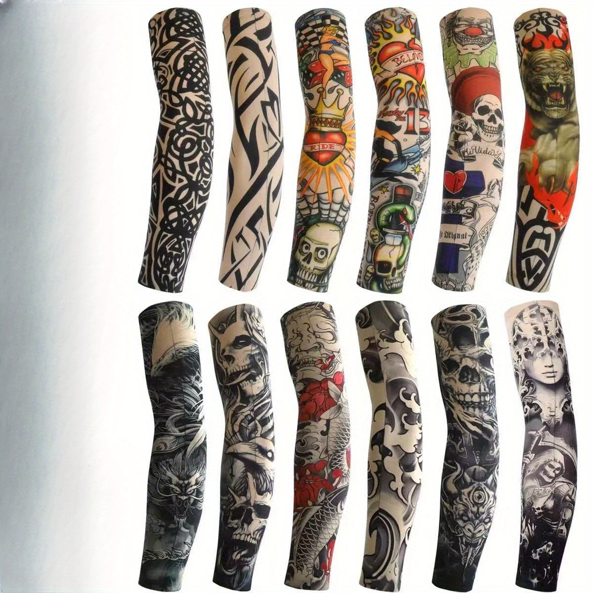 Summer Personality Flower Arm Tattoo Sleeve for Cycling