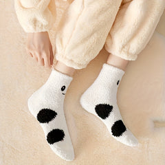 5 Pairs Polka Dot Print Socks Women's Stockings & Hosiery