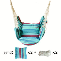 Garden Cotton Hammock Chair with 2 Cushions