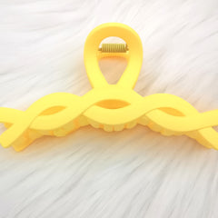 Yellow Twist Hair Claw Clip for Thick Hair