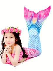 Mermaid Costume Swimsuit 3pc Set w/ Accessories Mermaid Princess Dress Up