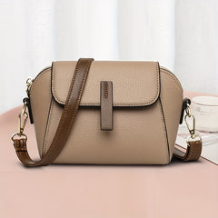 Mini Flap Crossbody Bag Solid PU Leather Shoulder Bag for Women