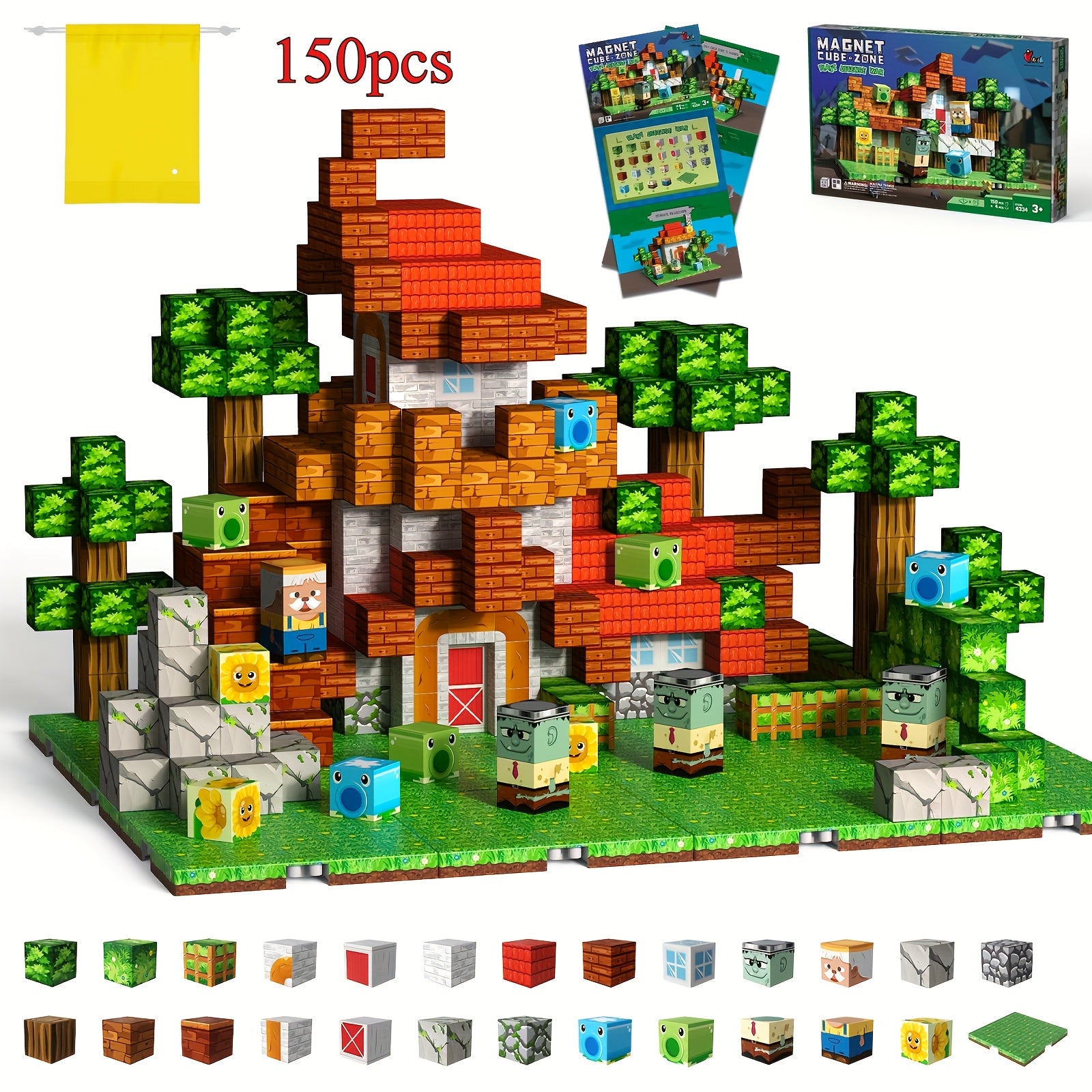 150pcs Magnetic Building Blocks Plant Guard Set