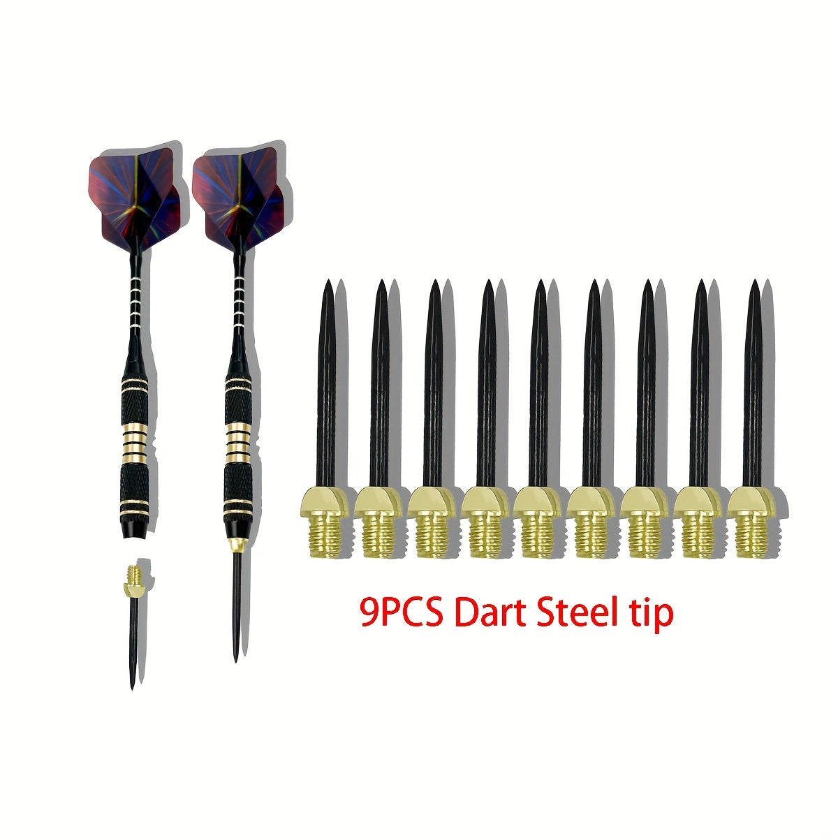 9PCS Steel Tip Converter Replacement Tips for Metal Needle Darts