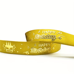 5 Meter Happy Birthday Polyester Ribbon for Gift Packaging