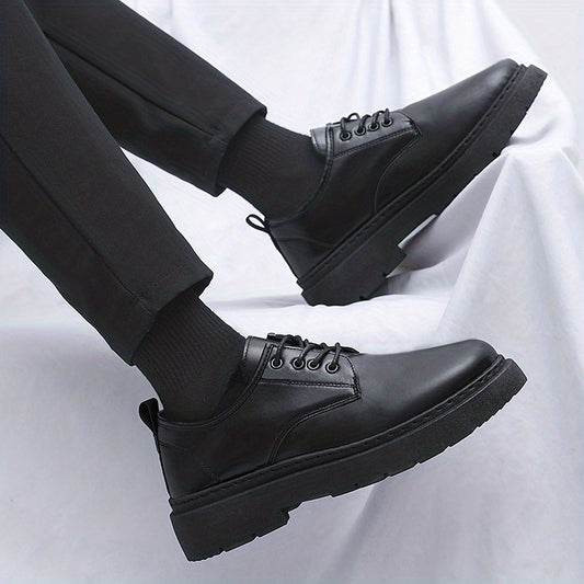 Men's Lace Up Derby Shoes Round Toe Non Slip Formal Business Wedding