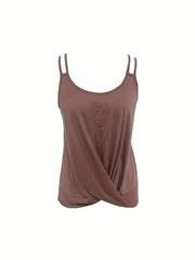 Sleeveless Cami Top Solid Casual Top For Summer & Spring