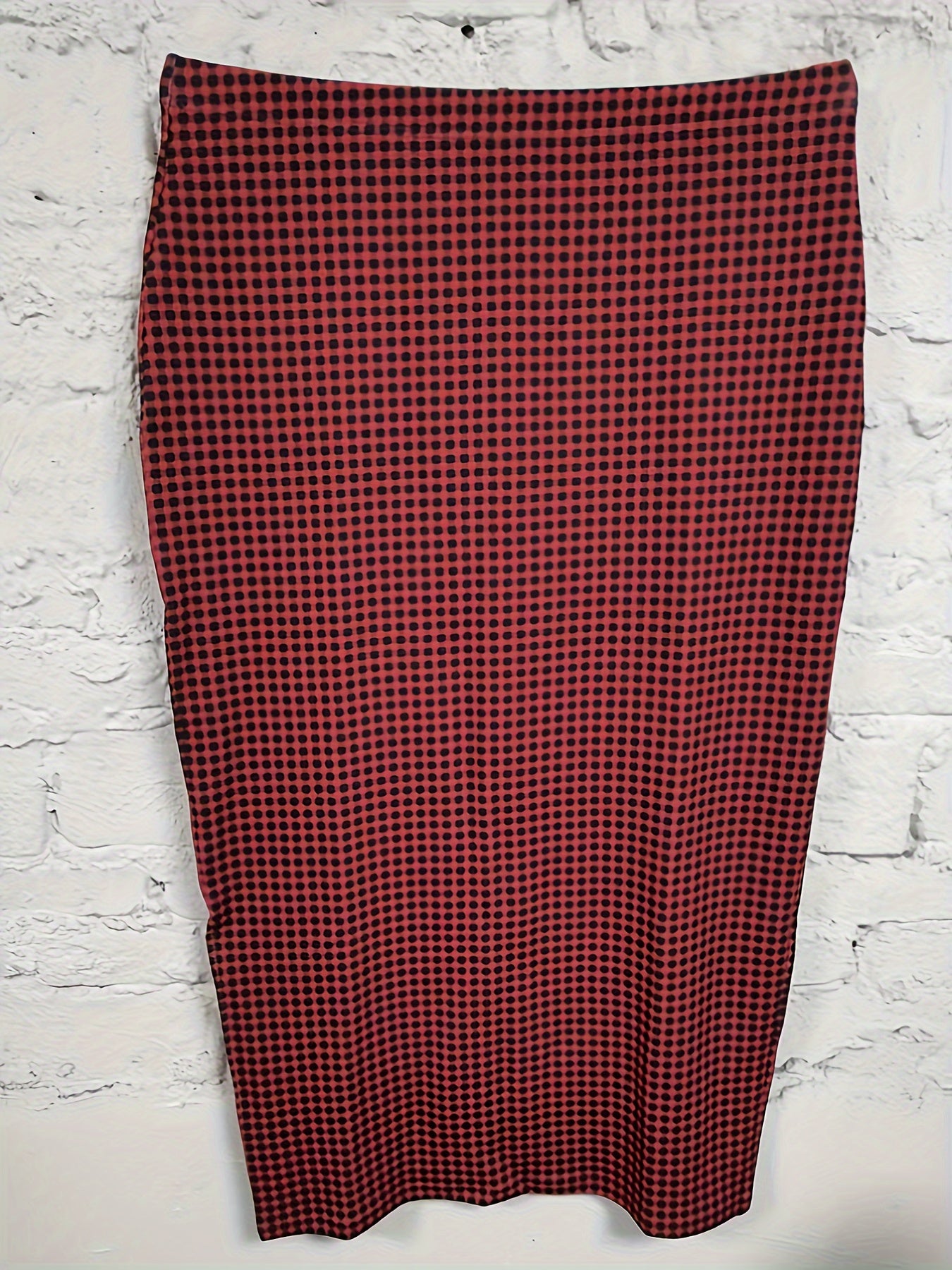 Women's Plus Plaid Print High Rise Bodycon Midi Skirt