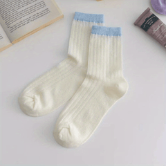 3 Pack Colorblock Crew Socks for Women