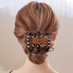 Magic Hair Comb Set with Wooden Beads Double Row Styling Tool for Women & G