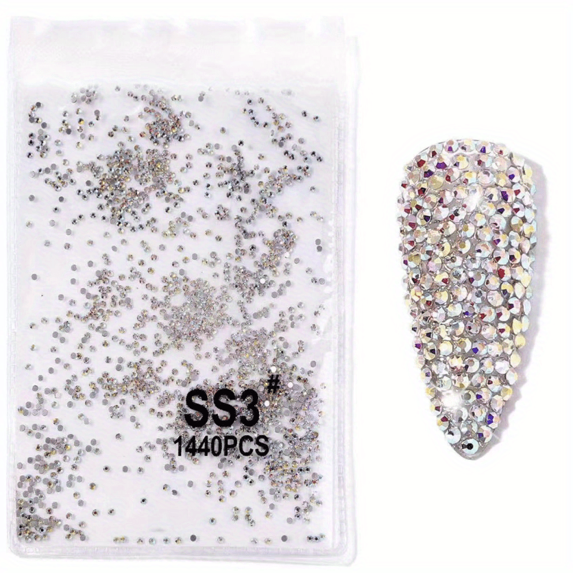 400 pcs Clear Diamond Rhinestones for Nail Art and Crafts