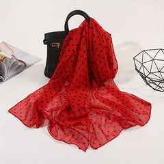 Polka Dot Print Chiffon Scarf Thin Shawl Breathable Gauze Head Wrap Women Boho