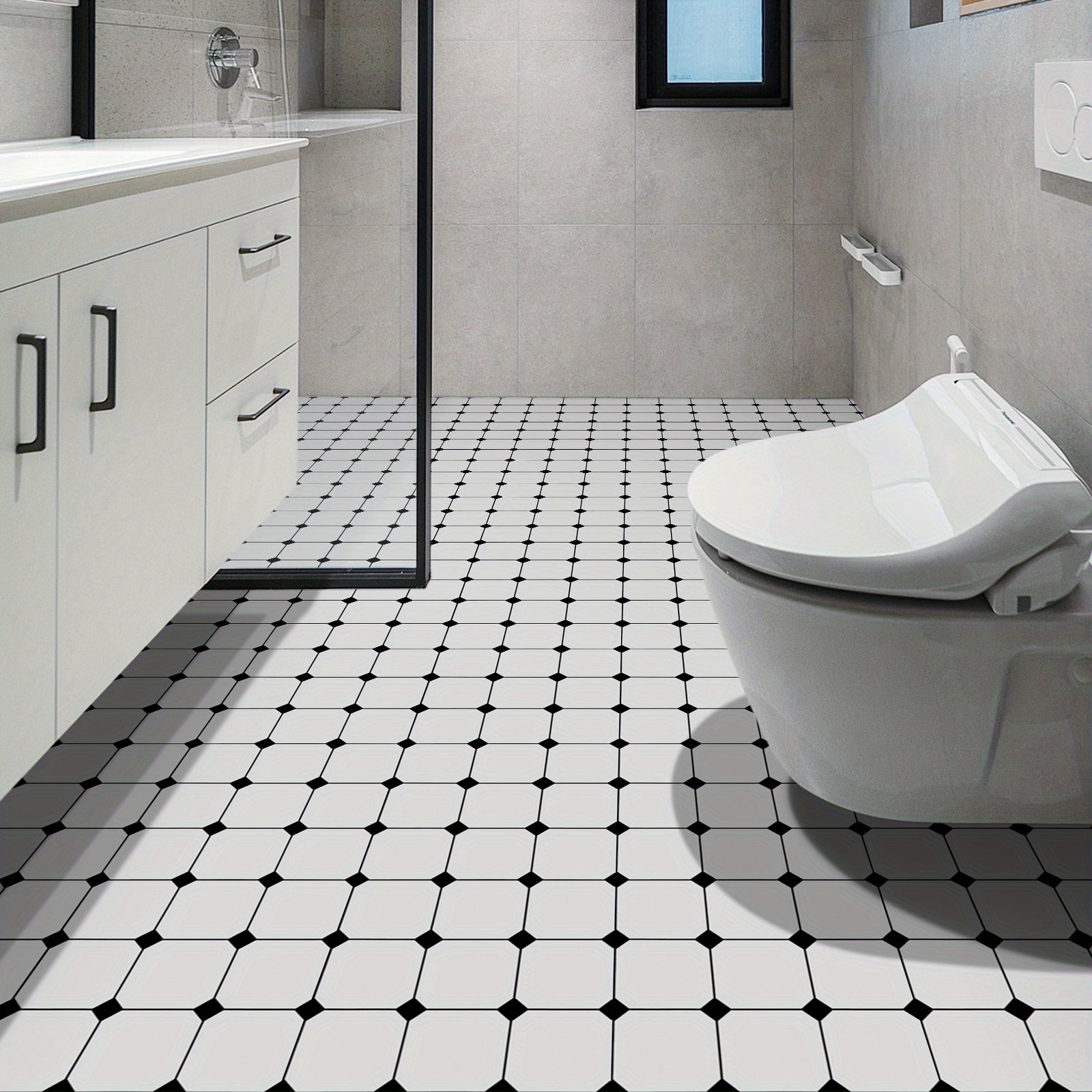 5pcs Adhesive Floor Tiles Vinyl Flooring Peel Stick Kitchen Bathroom