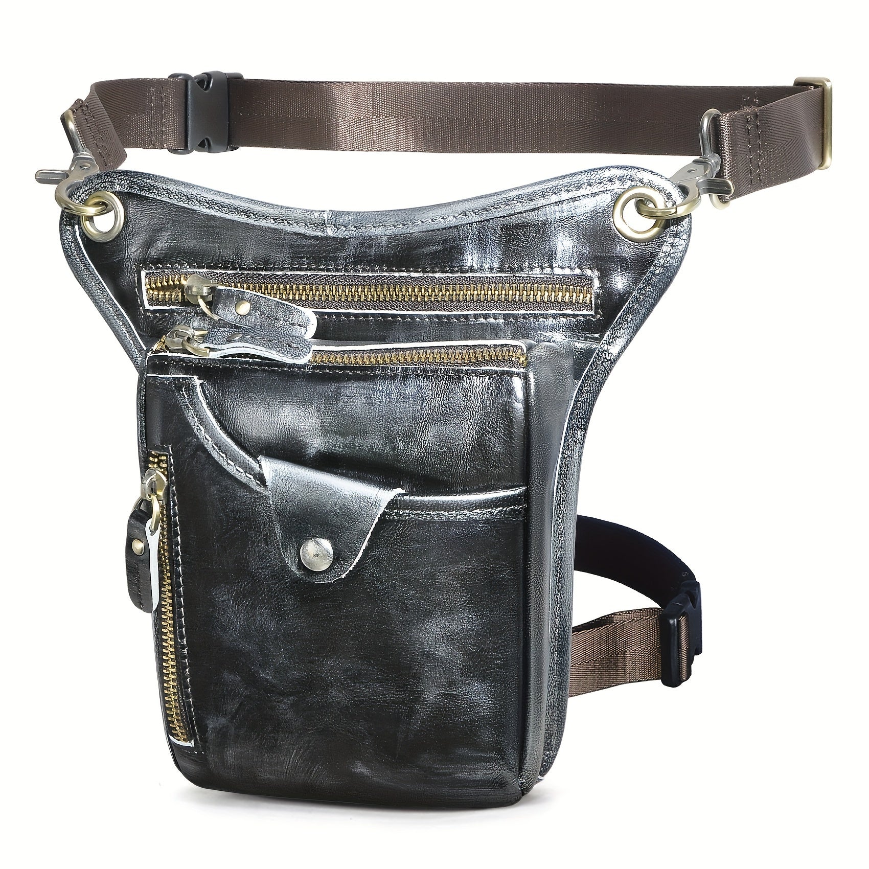 Top Layer Cowhide Waist Bag Classic & Stylish Fanny Pack for Travelers