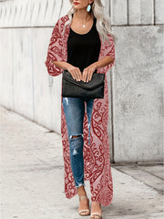  Tribal Print Boho Cover Up Maxi Kimono