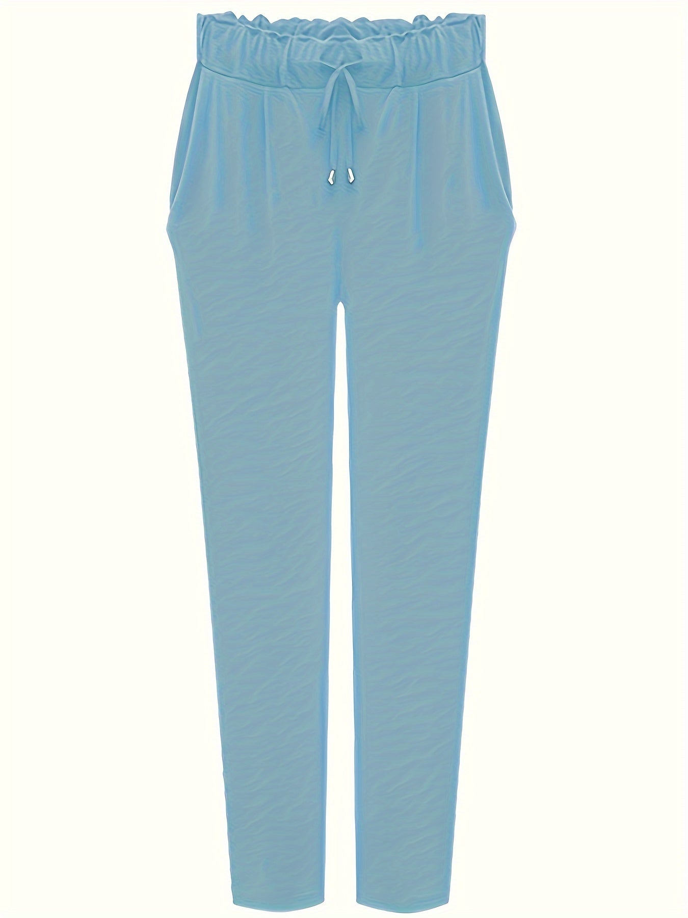 Casual Pants Women's Plus Solid Elastic Drawstring