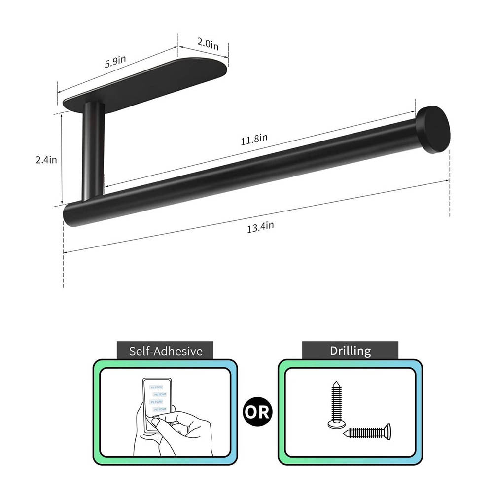 Kitchen Towel Holder Wall Mount Rack Adhesive Tissue Roll Holder