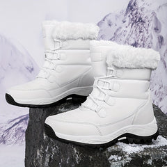 Women's Winter Snow Boots Non-Slip Thickened Warm Medium Tube Hiking Boots