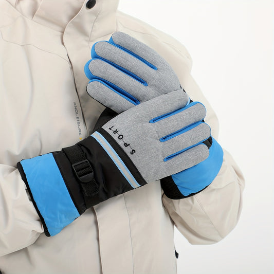 Thickened Sports Gloves Windproof Reflective Cycling Skiing Winter Warm Gloves