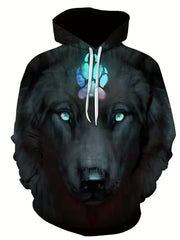 Men's 3D Animal Print Hoodie Breathable Hooded Sweatshirt