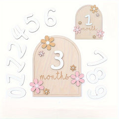 Wooden Milestone Birth Sign Photography Milestone Card