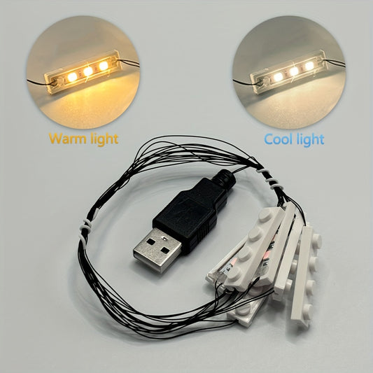 LED Building Block Lighting Kit 4 Warm 1x4 Bricks