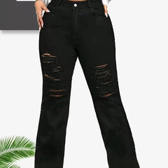  Ripped High Rise Flared Leg Jeans
