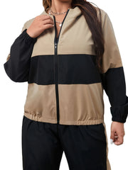  Colorblock Zip Up Hoodie & Pants Set