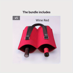 Wine Carrier Tote 2 Bottle Bag Felt Holder Secure Handle Christmas Housew