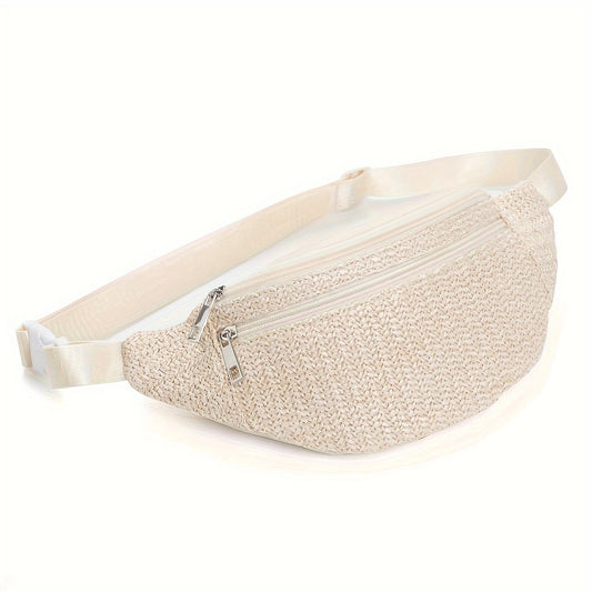 Straw Waist Bag for Outdoor Sports Running and Daily Commuting