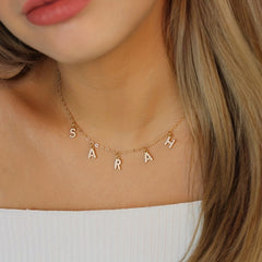 Custom Name Zircon Necklace Personalized Crystal Name Necklace Pendant Chain