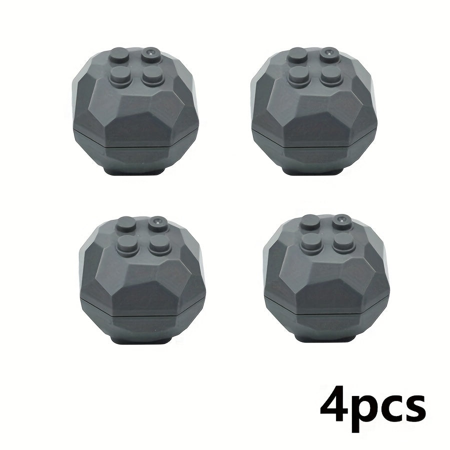 Dark Grey Rock Building Blocks 4x4 Octagonal Giant Stone Scene