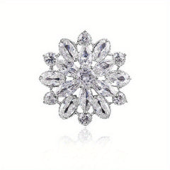 Snowflake Copper Brooch For Men Charm Banquet Prom Costume Jewelry Gift