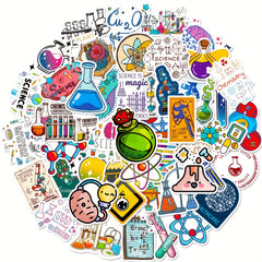 50pcs Science Stickers Chemistry Biology Physics Science Classroom Decor