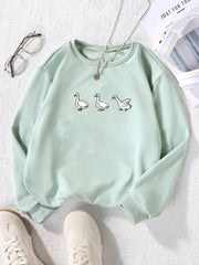 Girls' Smile Ducks Graphic Crew Neck Sweatshirt Pullovers for Kids