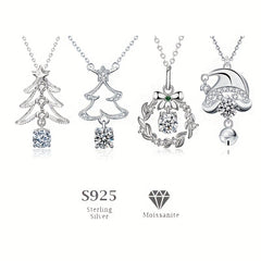 Christmas Gift Tree Pendant Necklace 925 Sterling Silver