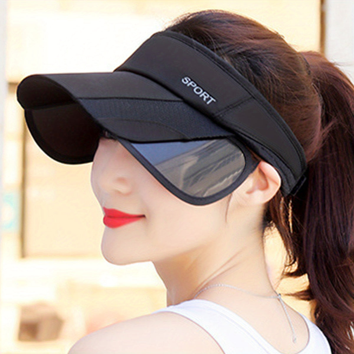 Women's Adjustable UV Protection Visor Hat for Outdoor Sports