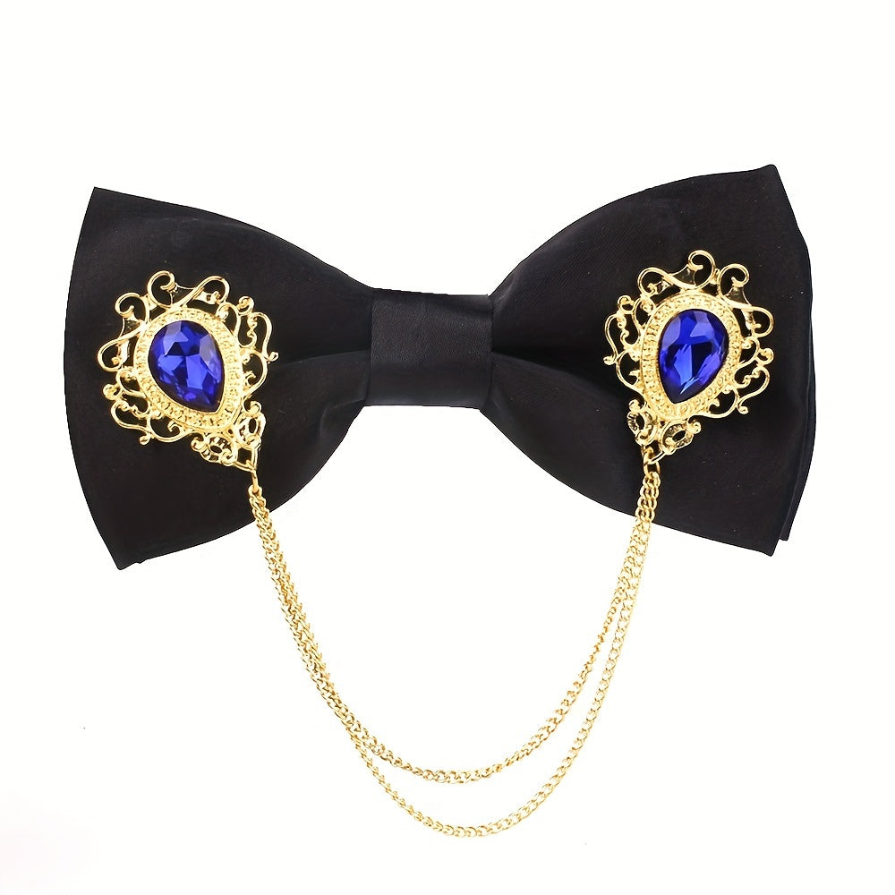 Metal Chain Double Layer Bow Tie Men's Party Dress Bow