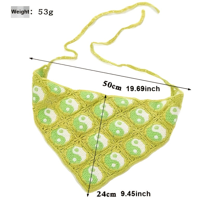 Neon Crochet Bandana Y2K Head Wrap Hair Accessory